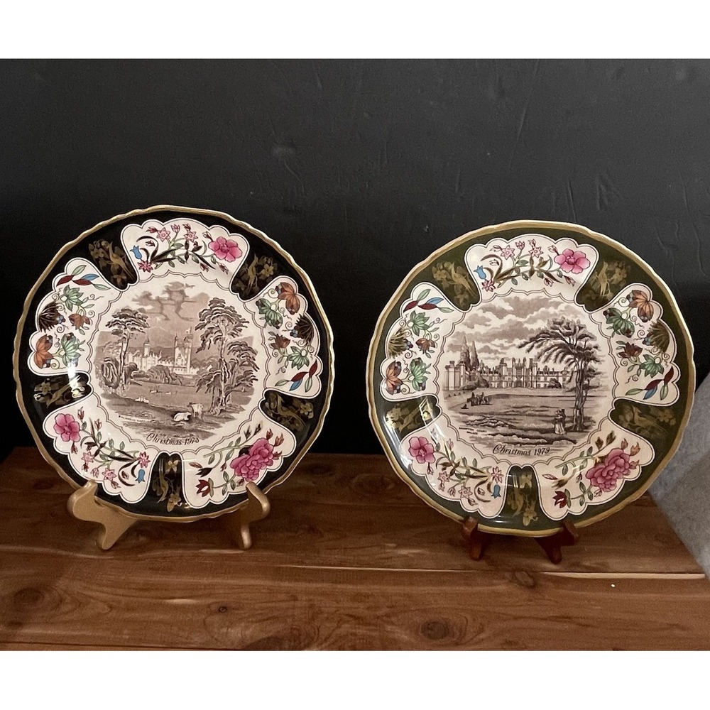 2 Patent Ironstone England Masons Ironstone Plates 1978 & 1979 Christmas Holiday